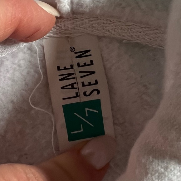 LANE SEVEN WHITE CROPPED HOODIE WITH PRINT OF MONEY WND JEWELS SIZE MEDIUM - Picture 6 of 6